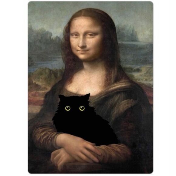 Mona Lisa Black Cat Magnet - Picture 2 of 4